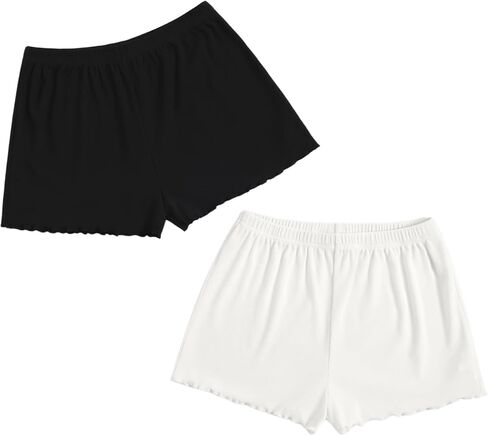 Floerns Women's 2 Pcs Elastic Waist Sleep Bottom Solid Loungewear Pajama Shorts in Saudi Arabia