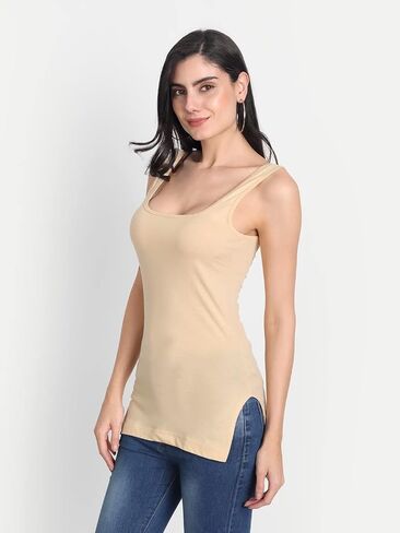 Tank Tops for Women's 3 Pack Cotton Spaghetti Strap Summer Camisole Scoop Neck Slim Fit Sleeveless in Saudi Arabia