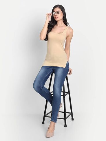 Tank Tops for Women's 3 Pack Cotton Spaghetti Strap Summer Camisole Scoop Neck Slim Fit Sleeveless in Saudi Arabia