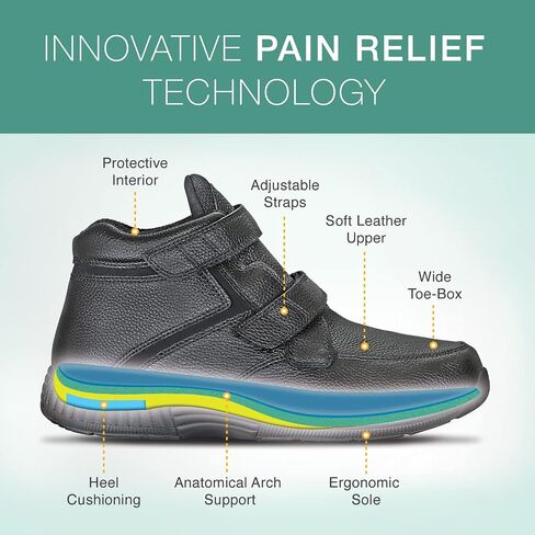 Orthofeet Men's Orthopedic Leather Glacier George Boots in Kuwait