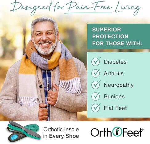 Orthofeet Men's Orthopedic Leather Glacier George Boots in Kuwait