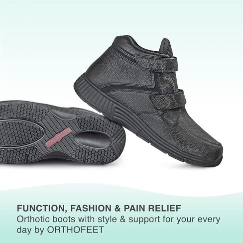 Orthofeet Men's Orthopedic Leather Glacier George Boots in Kuwait