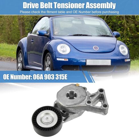 X AUTOHAUX Drive Belt Tensioner Assembly Belt Tensioner for Volkswagen Jetta Golf Beetle for Audi TT 06A 903 315E Metal Black Silver Tone in Saudi Arabia