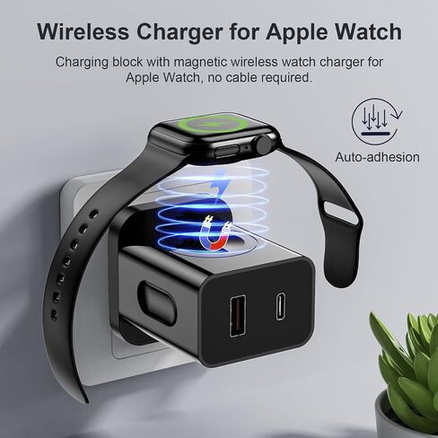 لشاحن Apple Watch ، 3 في 1 20W كتلة شحن سريعة ، كتلة شاحن USB C المحمولة لـ IWatch Series Ultra/9/8/7/6 ، متوافق مع iPhone 16/16 Pro/iPhone 15 ، سلسلة White in Saudi Arabia