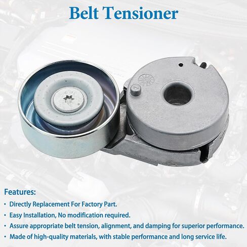 Belt Tensioner Assembly with Pulley Compatible for Nissan Sentra 2007-2012 Versa 2007-2012 Cube 2009-2014 NV200 2013-2019 1.8L 2.0L, Replaces# 11955ET00A, 11955JD20A in Saudi Arabia