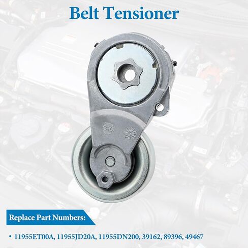 Belt Tensioner Assembly with Pulley Compatible for Nissan Sentra 2007-2012 Versa 2007-2012 Cube 2009-2014 NV200 2013-2019 1.8L 2.0L, Replaces# 11955ET00A, 11955JD20A in Saudi Arabia