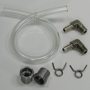 Nickel Plated Motorcycle "Flush Mount" Gas Tank Fuel Gauge Oil Bag Sight Window - Clear Fuel Hose Style External Fuel Gauge - Steel Bungs - Chopper Bobber Cafe Racer Harley in Saudi Arabia