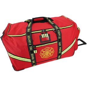Lightning X Premium Rolling Firefighter Fireout Bag Bage W/Wheels ، مقبض قابل للسحب ، 3 ألوان مصبوب بالكامل in Kuwait