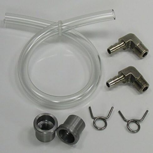Nickel Plated Motorcycle "Flush Mount" Gas Tank Fuel Gauge Oil Bag Sight Window - Clear Fuel Hose Style External Fuel Gauge - Steel Bungs - Chopper Bobber Cafe Racer Harley in Saudi Arabia
