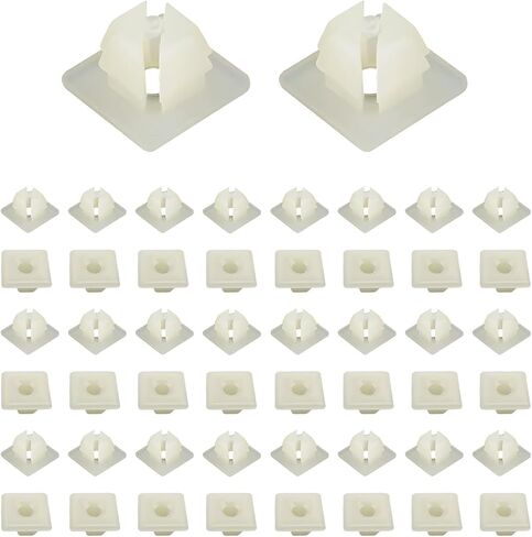 50 PCS NYLON SCREER INSERT ، RETAINER ذاتي التنصت ذاتيًا لتأمين لوحات الترخيص ، مكسرات نايلون مقاومة للصدأ ، مقطع قوسين عالمي لعلامة السيارة الأمامية والخلفية in Saudi Arabia