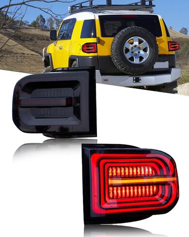 Tail Lights Compatible with Toyota FJ Cruiser 2007-2017 SUV, LED Sequential Turning Rear lights, Start-up Animation Dynamic Tail lamp, Plug Play, Left Right Taillights Assembly Modified Lamp in Saudi Arabia