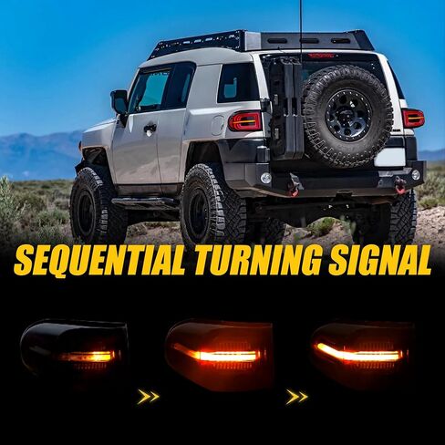 Tail Lights Compatible with Toyota FJ Cruiser 2007-2017 SUV, LED Sequential Turning Rear lights, Start-up Animation Dynamic Tail lamp, Plug Play, Left Right Taillights Assembly Modified Lamp in Saudi Arabia
