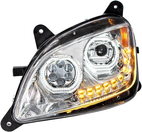 United Pacific 35745 Headlight Chrome, 10 Led, Driver Side, for 2010 2016 Peterbilt 587 & 2012 2021 579 in Saudi Arabia
