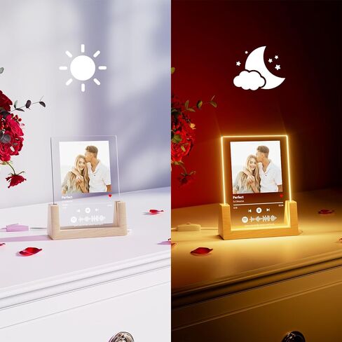 Bemaystar Spotify Plaque Custom Gifts - Acrylic Song Plaque with Picture - Personalized Gifts for Boyfriend Girlfriend Couple - Customized Valentines Day Gifts for Him Her, 7Lx5W in Saudi Arabia