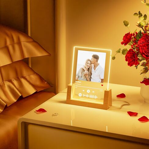 Bemaystar Spotify Plaque Custom Gifts - Acrylic Song Plaque with Picture - Personalized Gifts for Boyfriend Girlfriend Couple - Customized Valentines Day Gifts for Him Her, 7Lx5W in Saudi Arabia