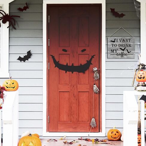 Funny Hay Fall Cow Wood Hanging Sign Fall Front Door Welcome Sign Highland Cow Wooden Wall Decor for Halloween Party Supplies Rustic Wall Art Gifts for Autumn Harvest Halloween Thanksgiving - Y314 in Saudi Arabia