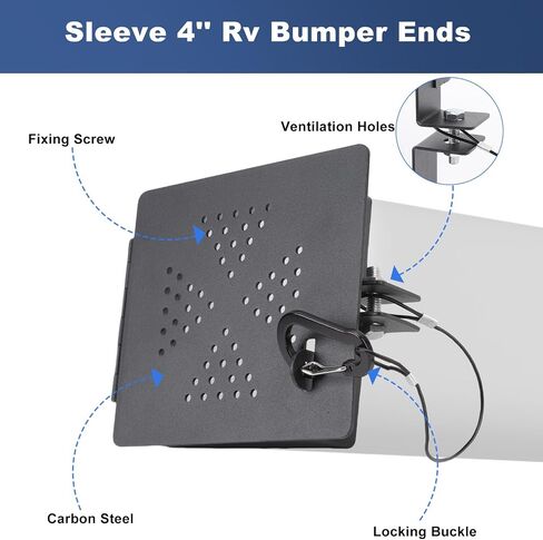 RV Pumper End Cap 2 Pack ، Fits 4 بوصة مربع مصدات العربة ، قابس مصدات مربعة مع فتحة تنفيس ، أغطية تخزين خرطوم المجاري الآمنة ، الإكسسوارات الخارجية للسيارات المقطورة in Saudi Arabia
