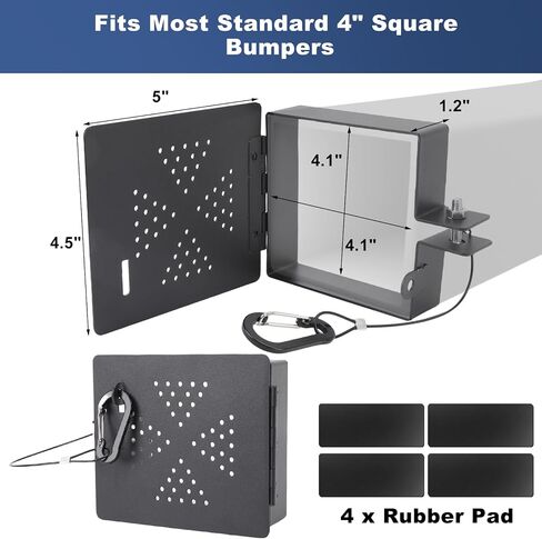 RV Pumper End Cap 2 Pack ، Fits 4 بوصة مربع مصدات العربة ، قابس مصدات مربعة مع فتحة تنفيس ، أغطية تخزين خرطوم المجاري الآمنة ، الإكسسوارات الخارجية للسيارات المقطورة in Saudi Arabia