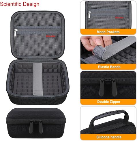 حقيبة حمل Elonbo لجهاز استنشاق الاستنشاق المحمول، حقيبة تخزين جهاز استنشاق الربو، حقيبة تنظيم السفر بفاصل الاستنشاق، أسود in Kuwait