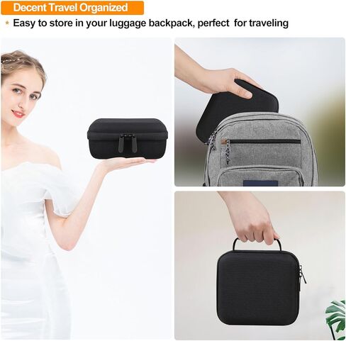 حقيبة حمل Elonbo لجهاز استنشاق الاستنشاق المحمول، حقيبة تخزين جهاز استنشاق الربو، حقيبة تنظيم السفر بفاصل الاستنشاق، أسود in Kuwait