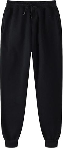 Joggers for Men Elastic Waisted Cuffed Fleece Sweatpants Casual Workout Running Sports Lounge Trousers with Pockets in Kuwait