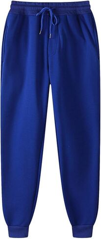 Joggers for Men Elastic Waisted Cuffed Fleece Sweatpants Casual Workout Running Sports Lounge Trousers with Pockets in Kuwait