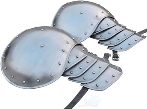 Pauldron من العصور الوسطى مجموعة زوج لوحة درع الكربون الصلب الحقيقي البالغ الصلب الصلب البولدرونز كتف درع زي in Saudi Arabia