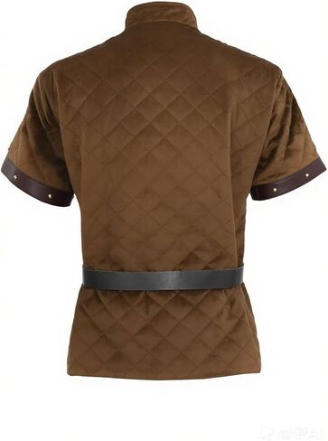 Gambeson Mens Jacket Medising Cith Paded Coat Aketon Armor Renaissance Costume Short Sleeve with Belt 2pc in Saudi Arabia