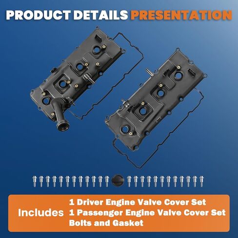 Engine Valve Cover Set Left + Right 13264-7S000 13264ZE01A Compatible for Nissan Armada Pathfinder Titan Infiniti QX56 NV2500 NV3500 2004-2016 in Saudi Arabia
