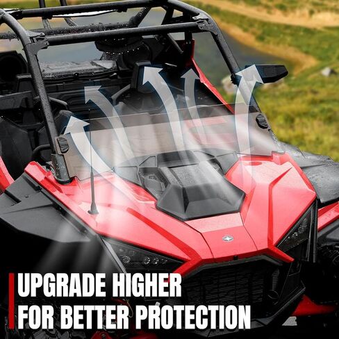 A & UTV Pro Front Dark Half Windshield لـ Polaris RZR Pro XP 2020-2024 2 مقعدًا ، الزجاج الأمامي الملون لـ RZR Pro R / Turbo R 2022 2024 ، استبدل # 2884966 ، 1pcs in Saudi Arabia