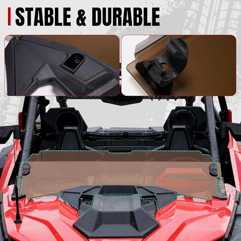 A & UTV Pro Front Dark Half Windshield لـ Polaris RZR Pro XP 2020-2024 2 مقعدًا ، الزجاج الأمامي الملون لـ RZR Pro R / Turbo R 2022 2024 ، استبدل # 2884966 ، 1pcs in Saudi Arabia