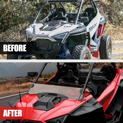 A & UTV Pro Front Dark Half Windshield لـ Polaris RZR Pro XP 2020-2024 2 مقعدًا ، الزجاج الأمامي الملون لـ RZR Pro R / Turbo R 2022 2024 ، استبدل # 2884966 ، 1pcs in Saudi Arabia
