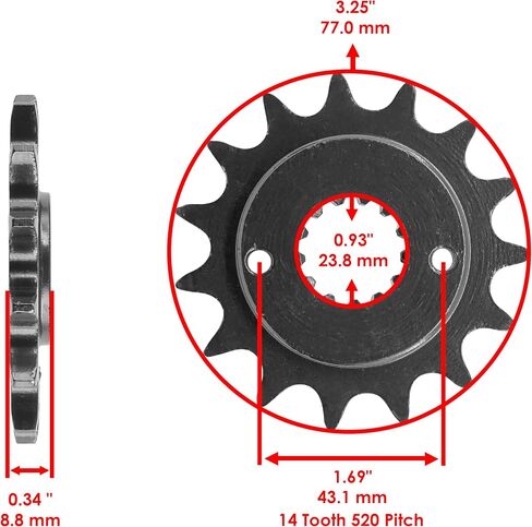 Caltric Steel O-Ring Drive Chain & Sprockets Kit متوافقة مع Kawasaki Ninja 250R EX250F 1988-2007 in Saudi Arabia