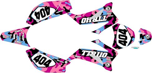 Graphics Kit for Yamaha TTR 110 (2008-2023) TTR110 Invasion Series Pink 09 Mil-Dirt Pit Bike Motorcycle Stickers,Dirtbike Racing Decal Automotive Motocross Accessories no Plastics in Kuwait