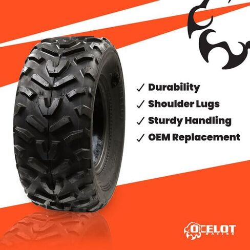 Ocelot P367 22x9-10 ATV UTV All-Terrain Tire with 6-ply Construction, OEM Style Tread, Wide Footprint for Mud and Soft Dirt, Designed for Durability and Extra Grip on Hardpack Solid Surfaces in Saudi Arabia