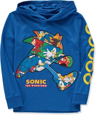 SEGA Boys 4-20 Sonic The Hedgehog Long Sleeve Hooded T-Shirt in Saudi Arabia