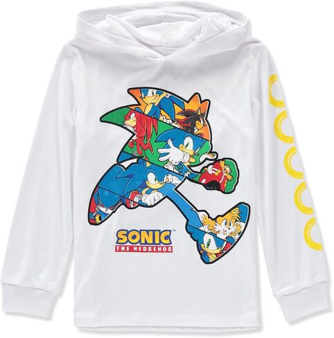 SEGA Boys 4-20 Sonic The Hedgehog Long Sleeve Hooded T-Shirt in Saudi Arabia