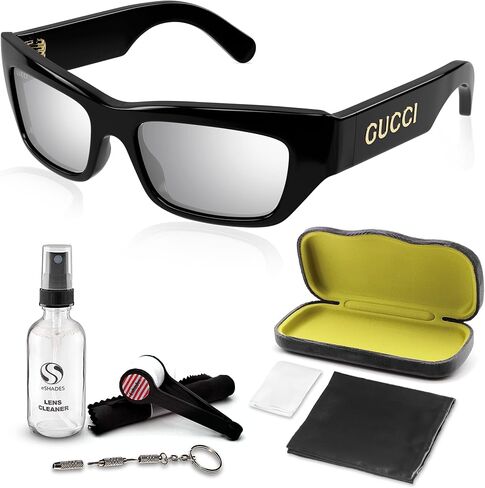 Gucci GG1296S Men Sunglasses + Bundle with eSHADES Luxury Eyewear Kit in Saudi Arabia