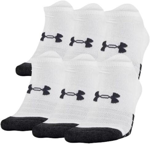 Under Armour Unisex UA Performance Tech No Show Socks 6-Pack MD White in Saudi Arabia