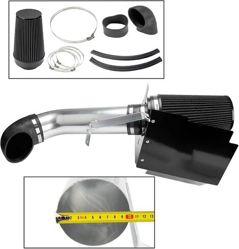 Torchbeam مرشحات الهواء البارد ، مجموعات النظام مناسبة لـ GMC/Chevy 1999-2006 V8 4.8L/5.3L/6.0L ، استبدال نظام مرشح الألومنيوم الأسود in Saudi Arabia