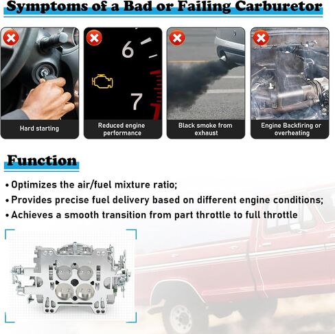 1405 600 CFM 4 Barrel Carburetor w/Manual Choke Carburetor Compatible with Corvette Silverado GMC Square Bore Carburetor (Non-EGR) in Kuwait