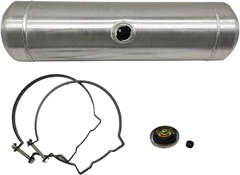 JSD Auto Parts 7.5 جالون تسبح خزان وقود الألومنيوم 8 "x36" 1/4 "دبابة غاز مركزية NPT للشاحنة/قضيب ساخن in Saudi Arabia