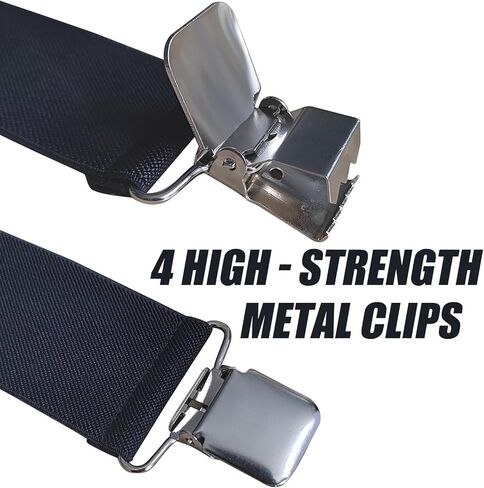 Suspenders for Men Heavy Duty,2 inch Elastic Adjustable X-Back Mens Suspender with Clips for Seniors in Kuwait