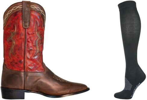 Tuffrider Men Mammoth Square Toe Western Boot- Brown-Brey-Free Free Mongorted Scheds Scheds in Saudi Arabia