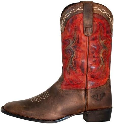 Tuffrider Men Mammoth Square Toe Western Boot- Brown-Brey-Free Free Mongorted Scheds Scheds in Saudi Arabia