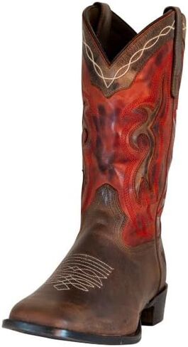 Tuffrider Men Mammoth Square Toe Western Boot- Brown-Brey-Free Free Mongorted Scheds Scheds in Saudi Arabia