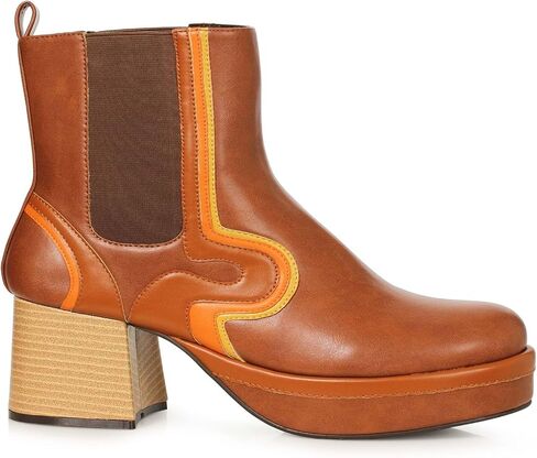 Ellie Shoes Walt Mens Tan 1970's Disco 3 "Heel Calf Boots حجم كبير 12-13 in Saudi Arabia