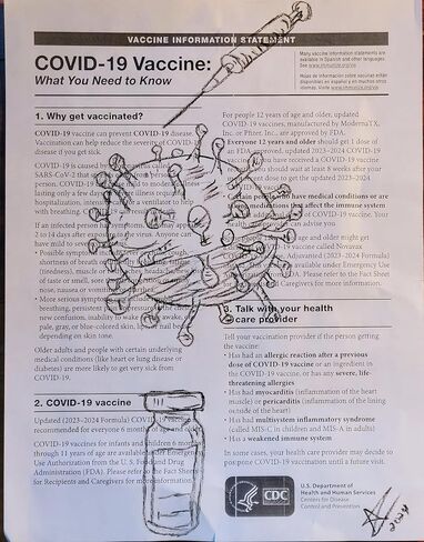 طباعة معلومات لقاح Covid-19 ، رسم الفحم ، حقنة ، قارورة ، فيروس in Kuwait