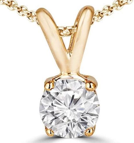 3/4 CARATS SOLITAIRE Diamond Lendant مع سلسلة GH/SI2-I1 14K الذهب الأصفر أو الذهب الأبيض in Kuwait