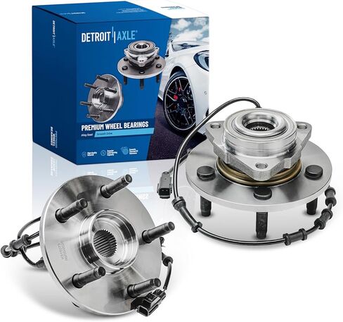 Detroit Axle-2 مراكز تحمل العجلات الأمامية لعام 2002-2005 Dodge RAM 1500 [W/4-WHEEL ABS BRAKES] ، محمل العجلات وتجميع المحور 2003 2004 RAM 1500 مجموعة بديلة ، محامل محور الزوجين. in Saudi Arabia